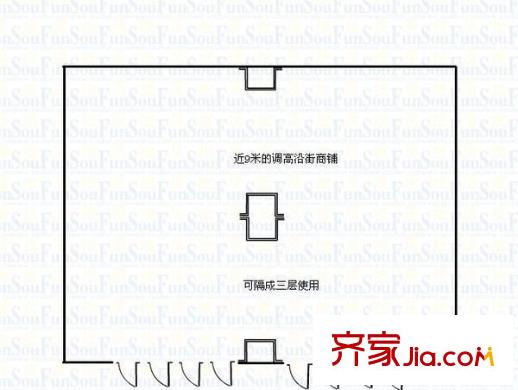 雙子星國際廣場 1室 戶型圖