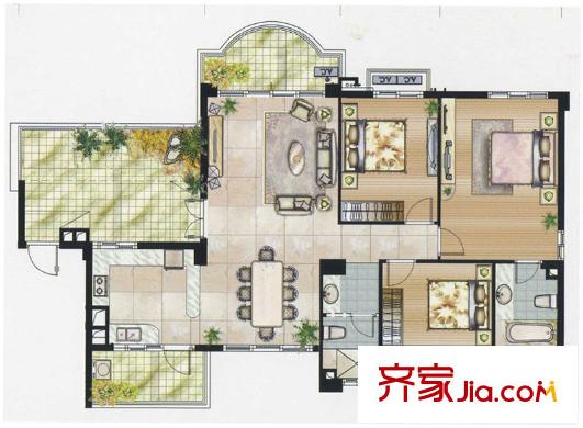 戈?duì)柪硐?戶型圖