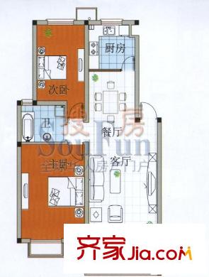 萊茵達(dá)都市楓林戶型圖l 2室2廳1衛(wèi)1廚