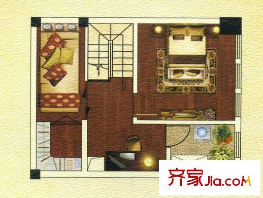 星河西岸戶型圖鋒尚A分隔層上層 面積36.85m2 