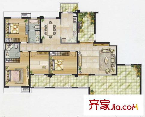 戈?duì)柪硐?戶型圖