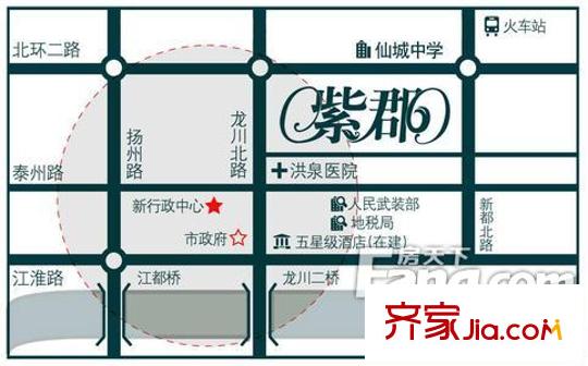 江都華豐紫郡交通圖 