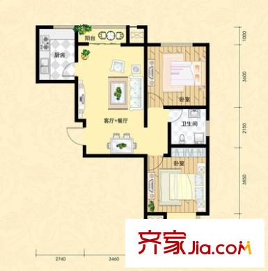 金菊花都 2室 戶型圖