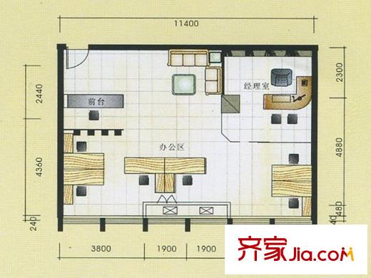 祥生旺庭公館戶型圖寫字樓C戶型123.00平方米 