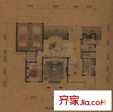 廣源.世紀(jì)花園戶型圖世紀(jì)豪園B戶型一層4室3廳5衛(wèi)1廚289.00平方米 