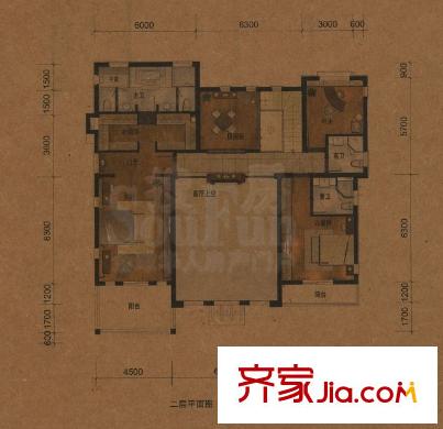 廣源.世紀(jì)花園戶型圖世紀(jì)豪園D戶型二層4室3廳5衛(wèi)1廚370.00平方米 