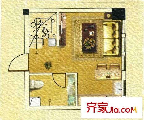 星河西岸戶型圖鋒尚A標(biāo)準(zhǔn)層 面積36.85m2 
