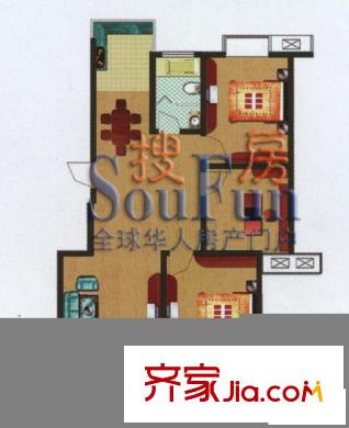 南浦花園戶型圖薰衣草 3室2廳1衛(wèi)
