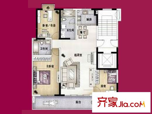 明珠山莊G戶型 3室2廳2衛(wèi)1廚
