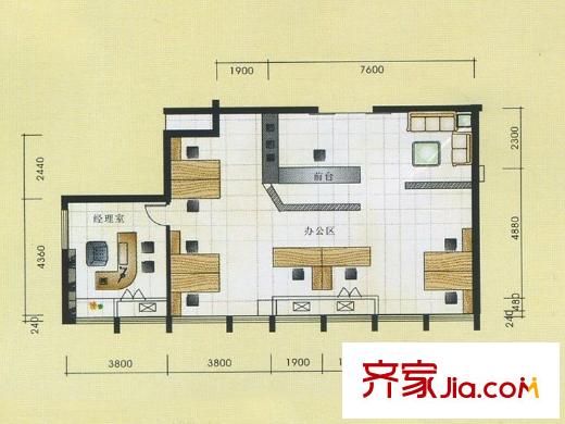 祥生旺庭公館戶型圖寫字樓A戶型144.00平方米 