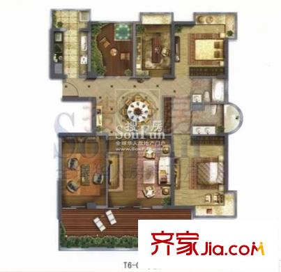 名門都匯戶型圖戶型圖 4室2廳2衛(wèi)1廚