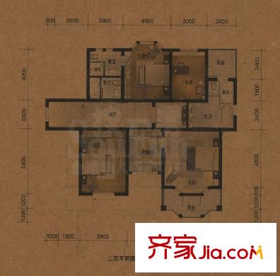 廣源.世紀(jì)花園戶型圖世紀(jì)豪園C戶型二層4室3廳5衛(wèi)1廚354.00平方米 
