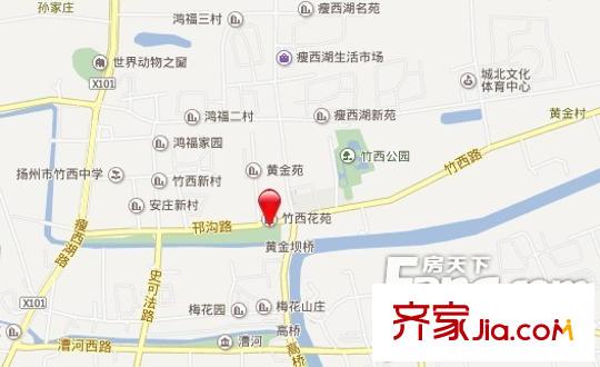 竹西花苑交通圖 