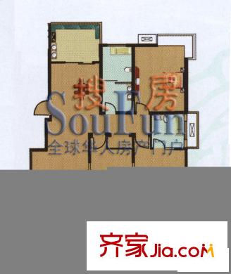 南浦花園戶型圖牡丹 3室2廳2衛(wèi)