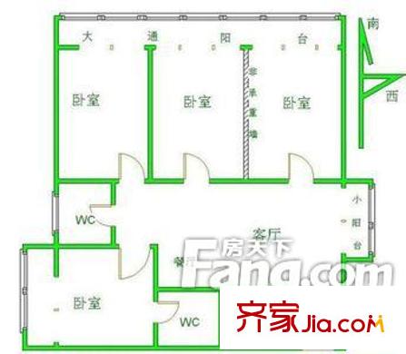 良友新苑戶(hù)型圖4 4室