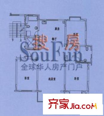 錦繡花園戶型圖戶型E 3室2廳1衛(wèi)