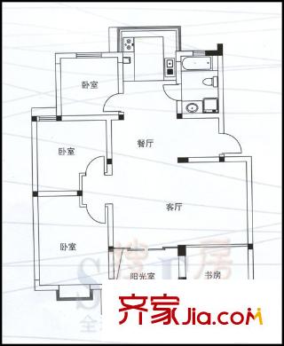 梅嶺佳園戶型圖4室2廳1衛(wèi)