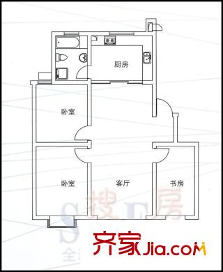 梅嶺佳園戶型圖3室2廳1衛(wèi)