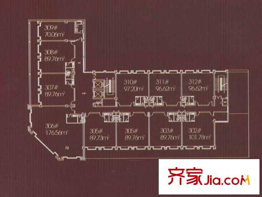 恒通帝景藍(lán)灣戶型圖三層平面戶型 