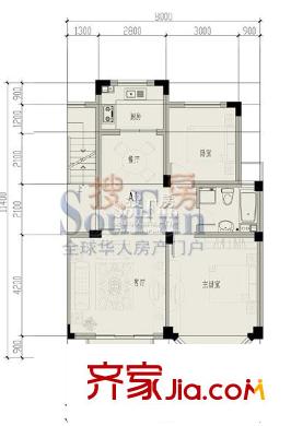 香格里拉花園戶型圖多層戶型 2室2廳1衛(wèi)1廚