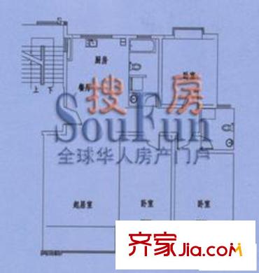 錦繡花園戶型圖戶型F 3室2廳2衛(wèi)