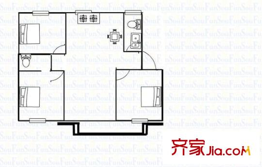 潤揚(yáng)廣場 3室 戶型圖