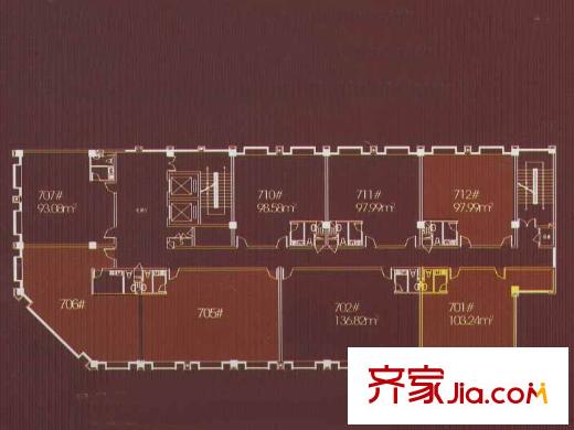 恒通帝景藍(lán)灣戶型圖七層平面戶型 