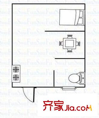 潤揚(yáng)廣場 1室 戶型圖