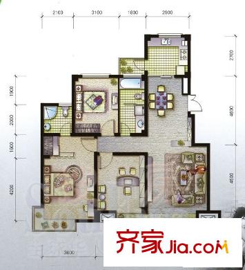 翡翠城戶型圖C 3室2廳2衛(wèi)