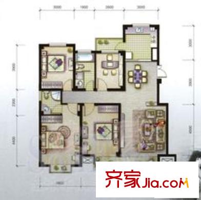 翡翠城戶型圖D 4室2廳2衛(wèi)