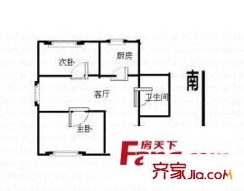 西湖花園四期 2室 戶型圖