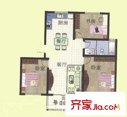養(yǎng)怡花園戶型圖戶型 3室2廳1衛(wèi)1廚