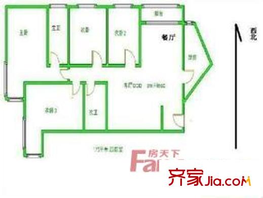 瘦西湖新苑戶型圖4 4室