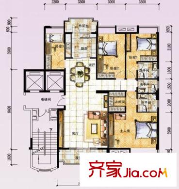 荷南苑戶(hù)型圖401604655000 