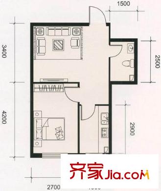 念四二村戶型圖1室1廳1衛(wèi)1廚 