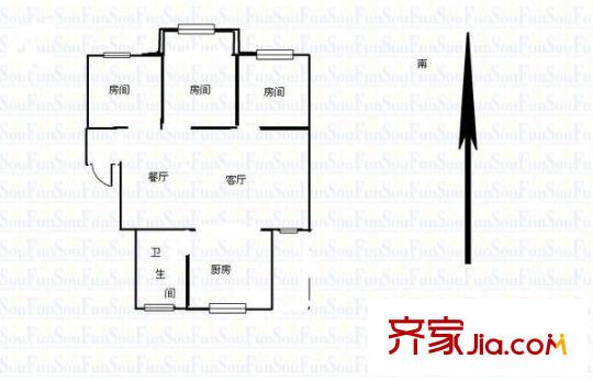念四二村 3室 戶型圖