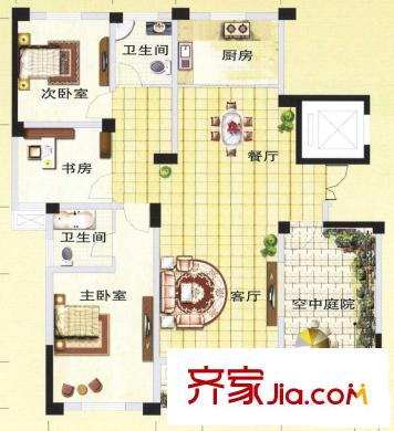 潤和御景城二期C戶型 3室2廳2衛(wèi)