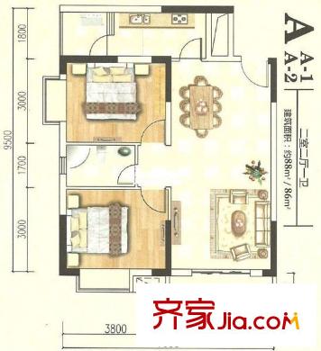 瘦西湖新苑戶型圖600x600 