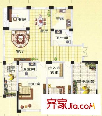 潤和御景城二期B戶型 3室2廳2衛(wèi)