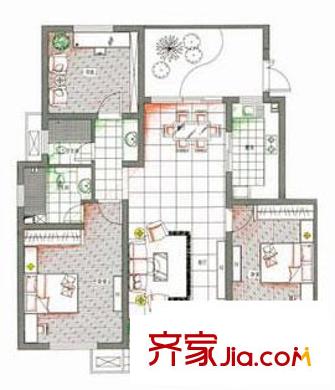 潤和御景城一期G戶型 3室2廳2衛(wèi)1廚
