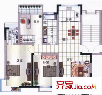 綠楊新苑 3室 戶型圖
