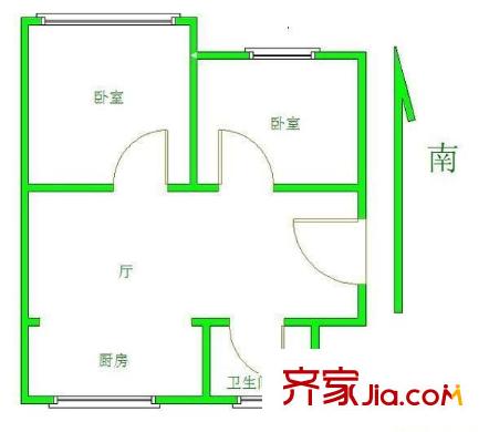 振興花園 2室 戶型圖