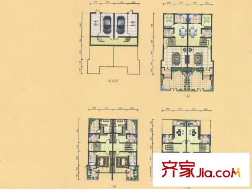 石柱山莊雙拼別墅A戶型 5室2廳5衛(wèi)1廚