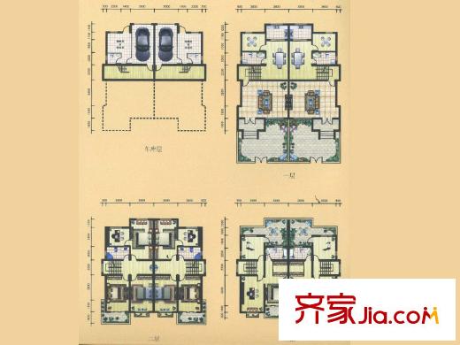 石柱山莊雙拼別墅B戶型 7室2廳4衛(wèi)1廚