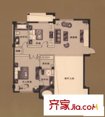 瘦西湖悅園二層平面戶型 4室3廳2衛(wèi)1廚