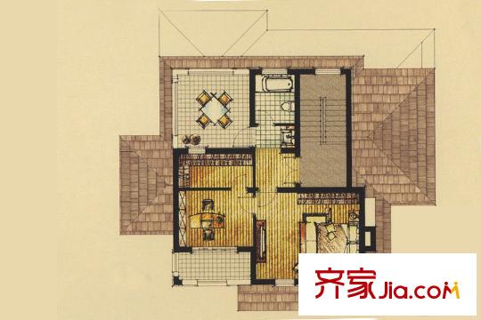 帝景園獨棟別墅三層C戶型 4室4廳5衛(wèi)1廚