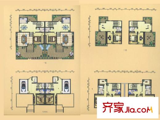 石柱山莊單體/雙拼別墅D戶型 6室3廳6衛(wèi)1廚
