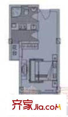 尚城小公寓戶型 1室1廳1衛(wèi)1廚