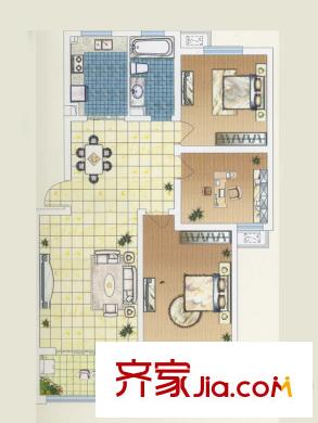 揚(yáng)子家園尊貴雅居戶型 3室2廳1衛(wèi)1廚