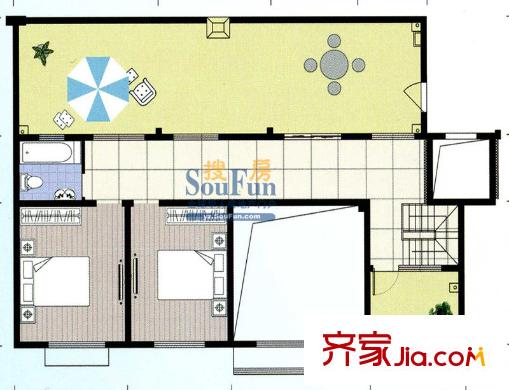 陽(yáng)光水岸花園閣樓層平面戶型 4室2廳2衛(wèi)1廚